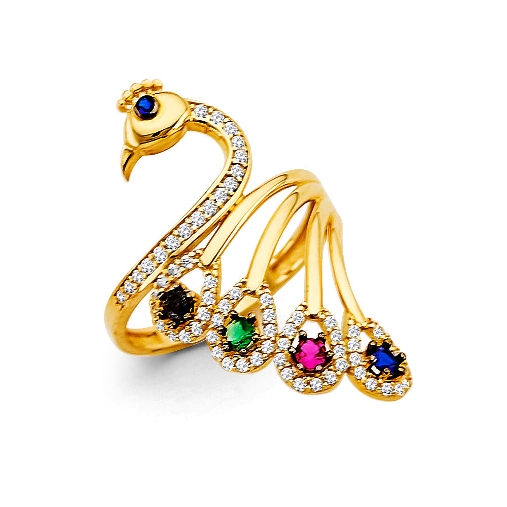 14K Yellow Gold Butterfly, Animal & Lucky Ring - RG3308