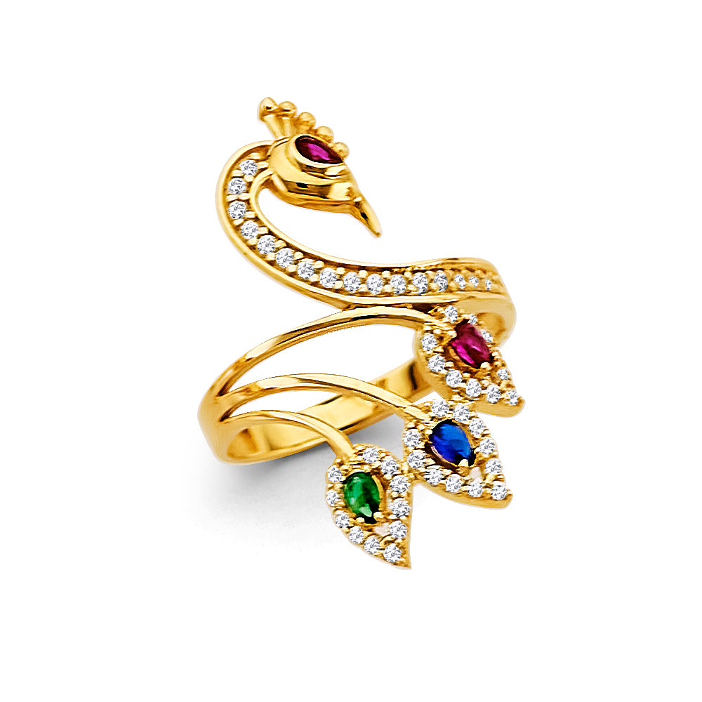 14K Yellow Gold Butterfly, Animal & Lucky Ring - RG3309