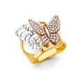 14K Yellow Gold Butterfly, Animal & Lucky Ring - RG3310