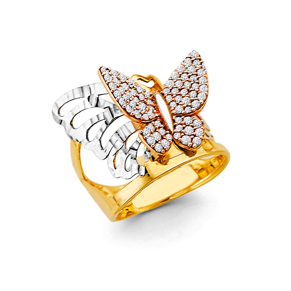 14K Yellow Gold Butterfly, Animal & Lucky Ring - RG3310