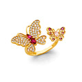 14K Yellow Gold Butterfly, Animal & Lucky Ring - RG3312
