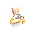 14K Yellow Gold Butterfly, Animal & Lucky Ring - RG3313