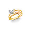 14K Yellow Gold Butterfly, Animal & Lucky Ring - RG3316