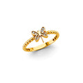 14K Yellow Gold Butterfly, Animal & Lucky Ring - RG3319