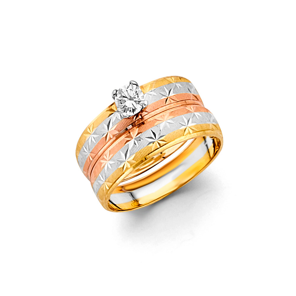 14K Yellow Gold CZ Trio Set - RG3326