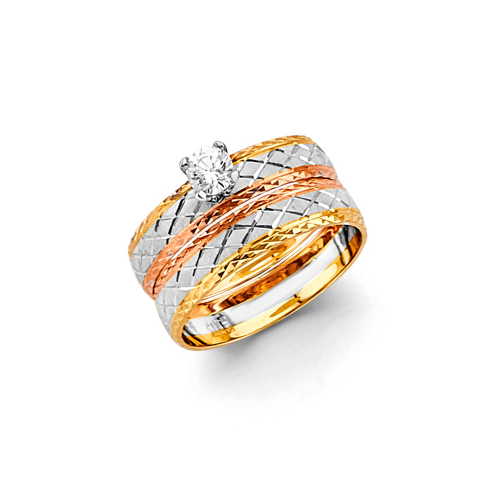 14K Yellow Gold CZ Trio Set - RG3333