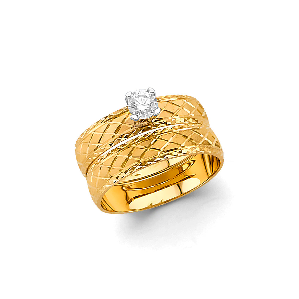 14K Yellow Gold CZ Trio Set - RG3340