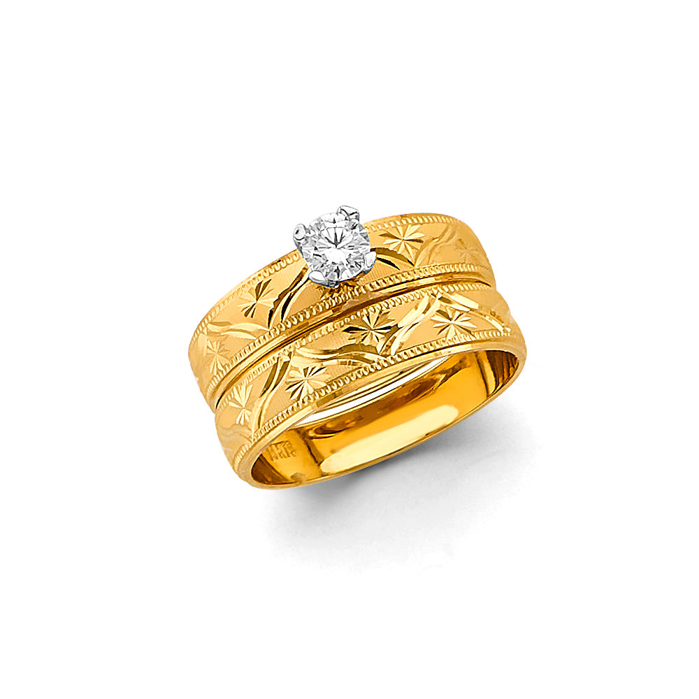 14K Yellow Gold CZ Trio Set - RG3345