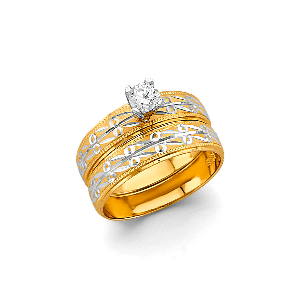 14K Yellow Gold CZ Trio Set - RG3348