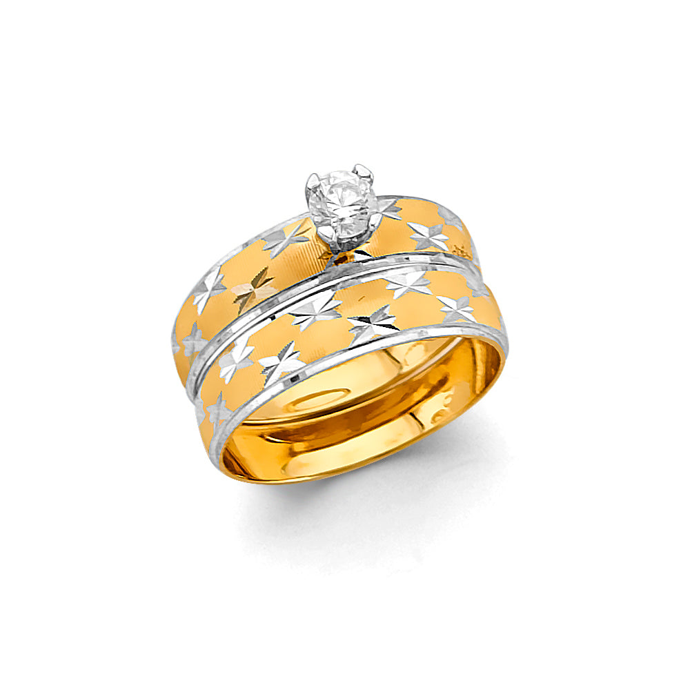 14K Yellow Gold CZ Trio Set - RG3351