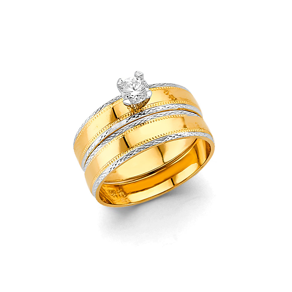 14K Yellow Gold CZ Trio Set - RG3354