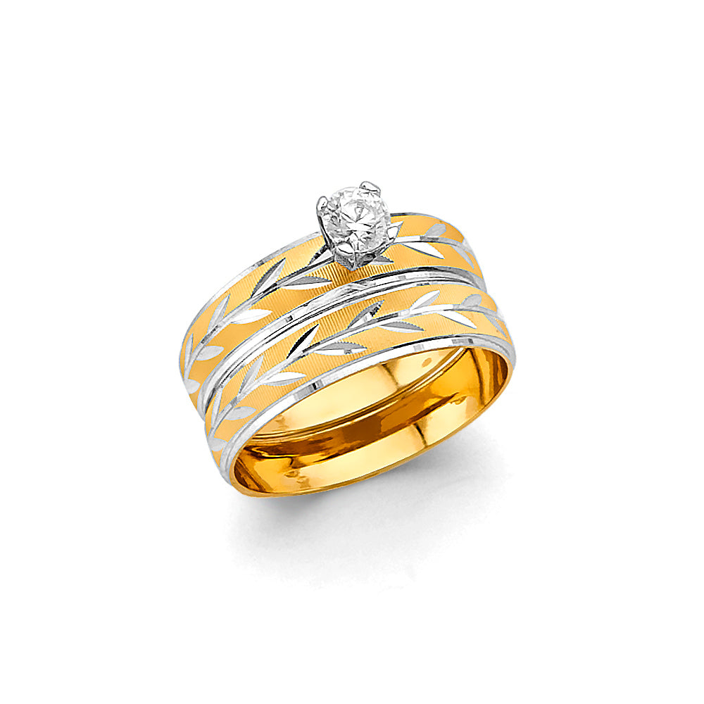 14K Yellow Gold CZ Trio Set - RG3357