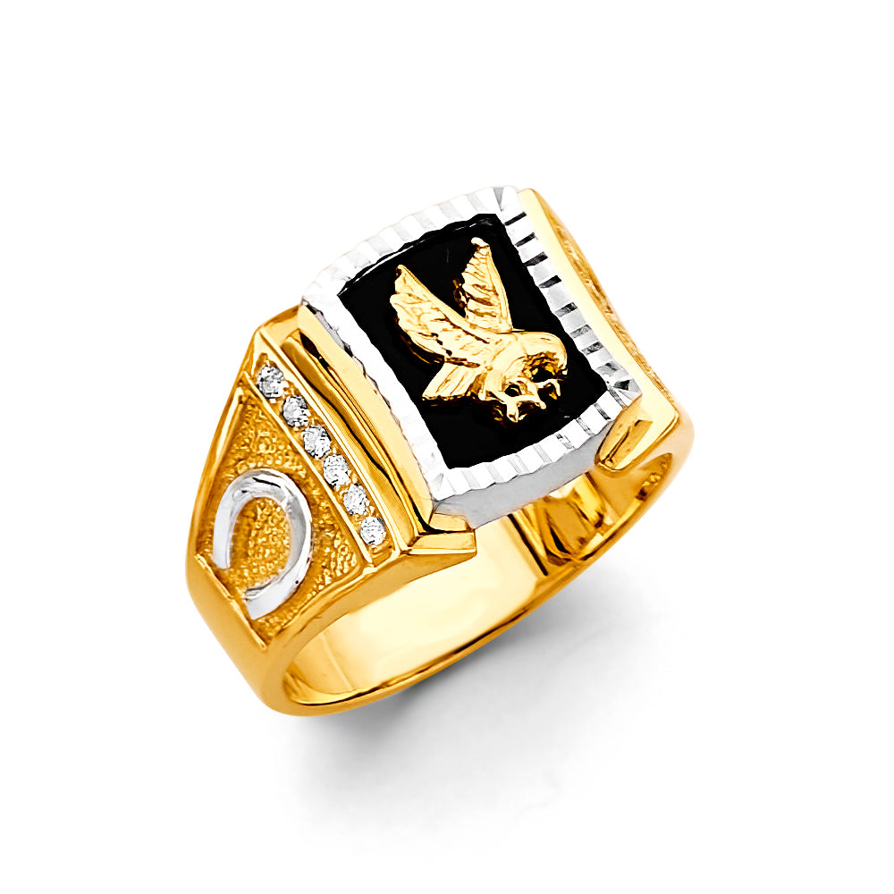 14K Yellow Gold Men's, Signet & Nugget Ring - RG3368