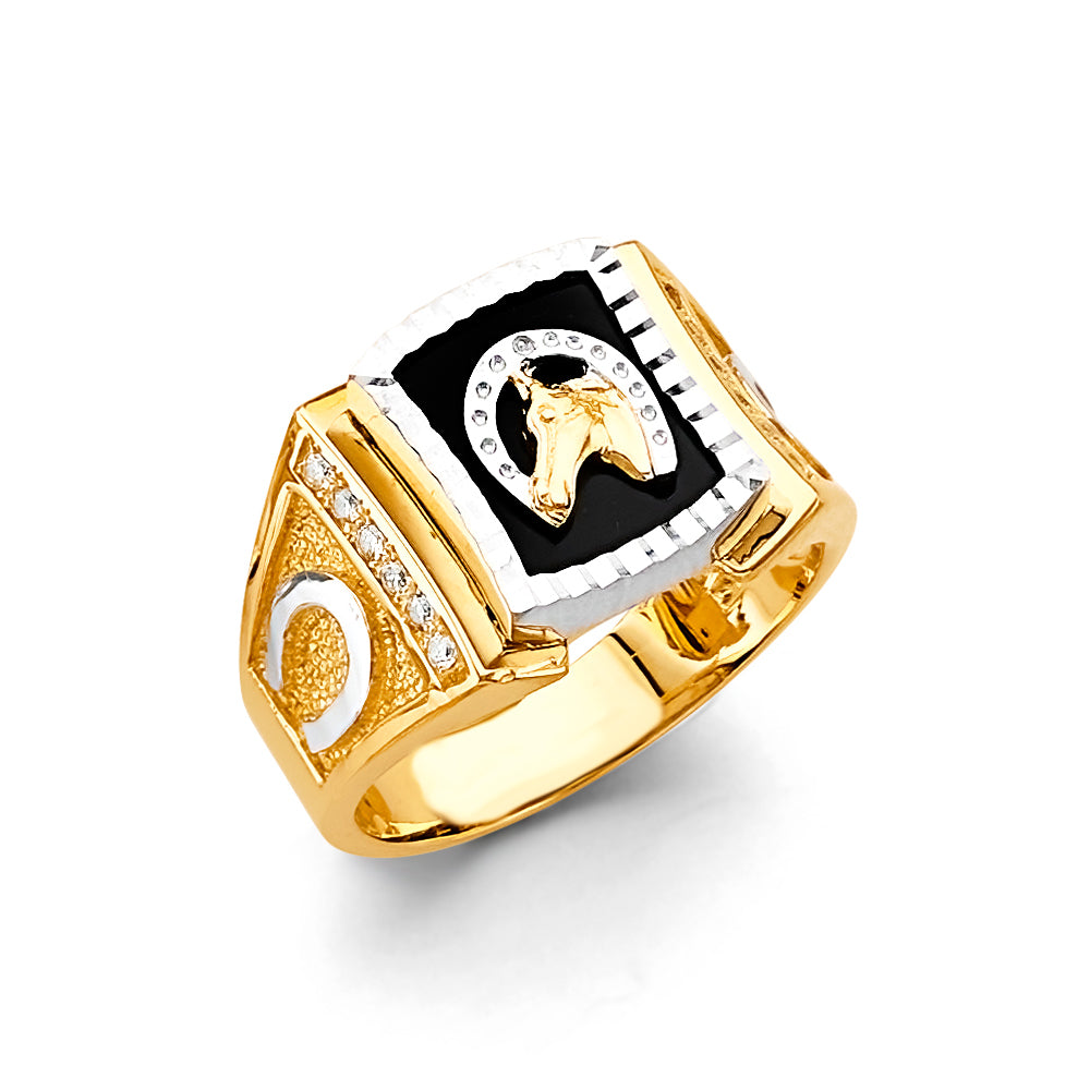 14K Yellow Gold Men's, Signet & Nugget Ring - RG3370