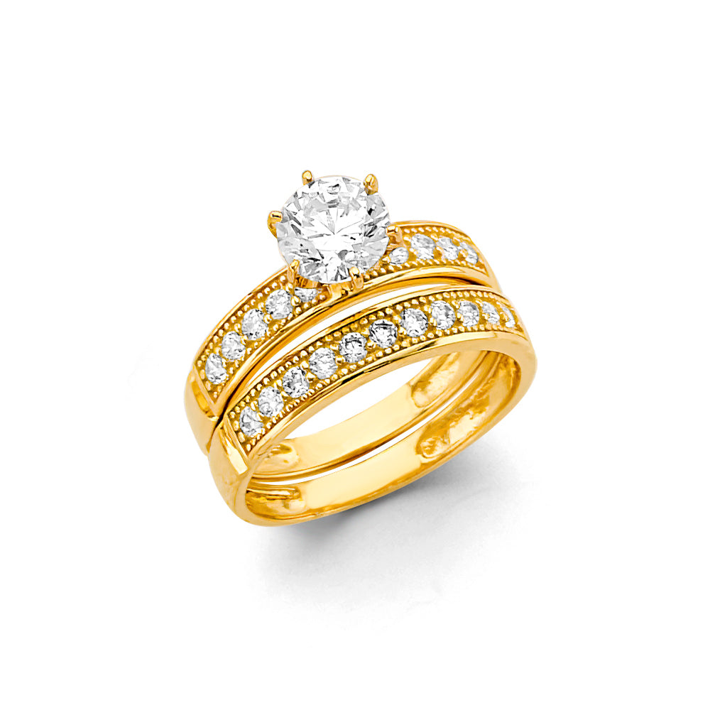 14K Yellow Gold CZ Trio Set - RG3373