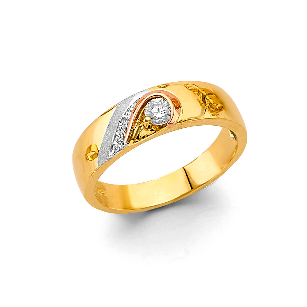 14K Yellow Gold CZ Trio Set - RG3374
