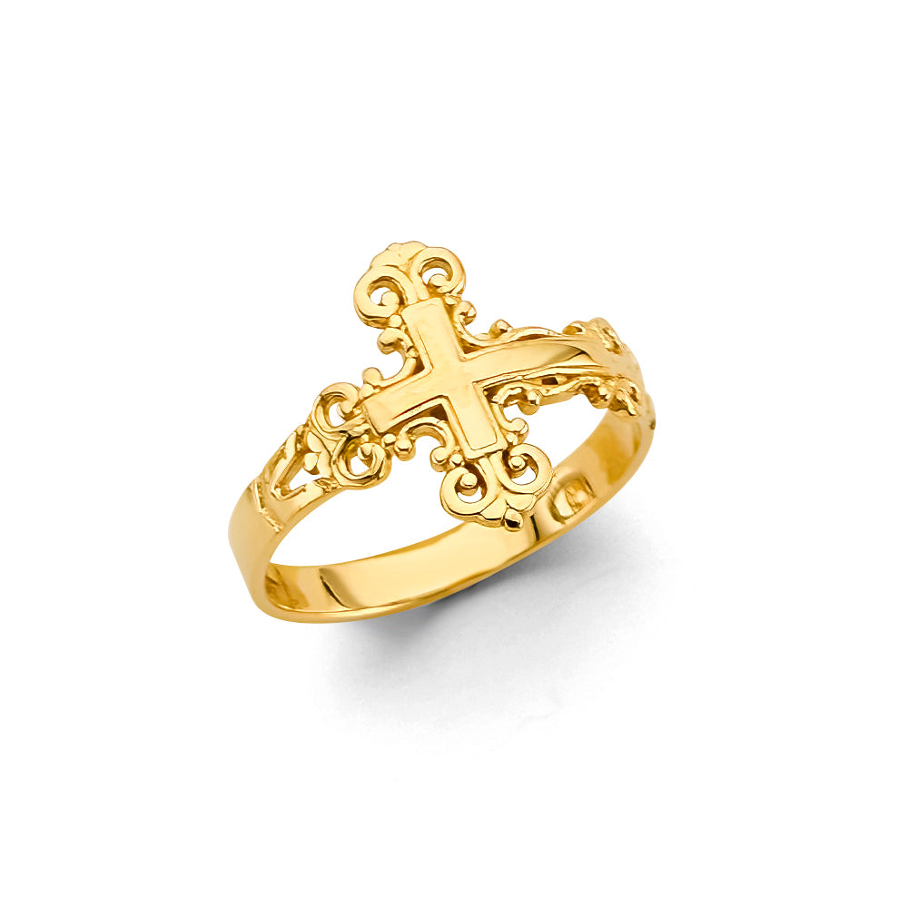 14K Yellow Gold Religious, 15 Años & Crown Ring - RG3378