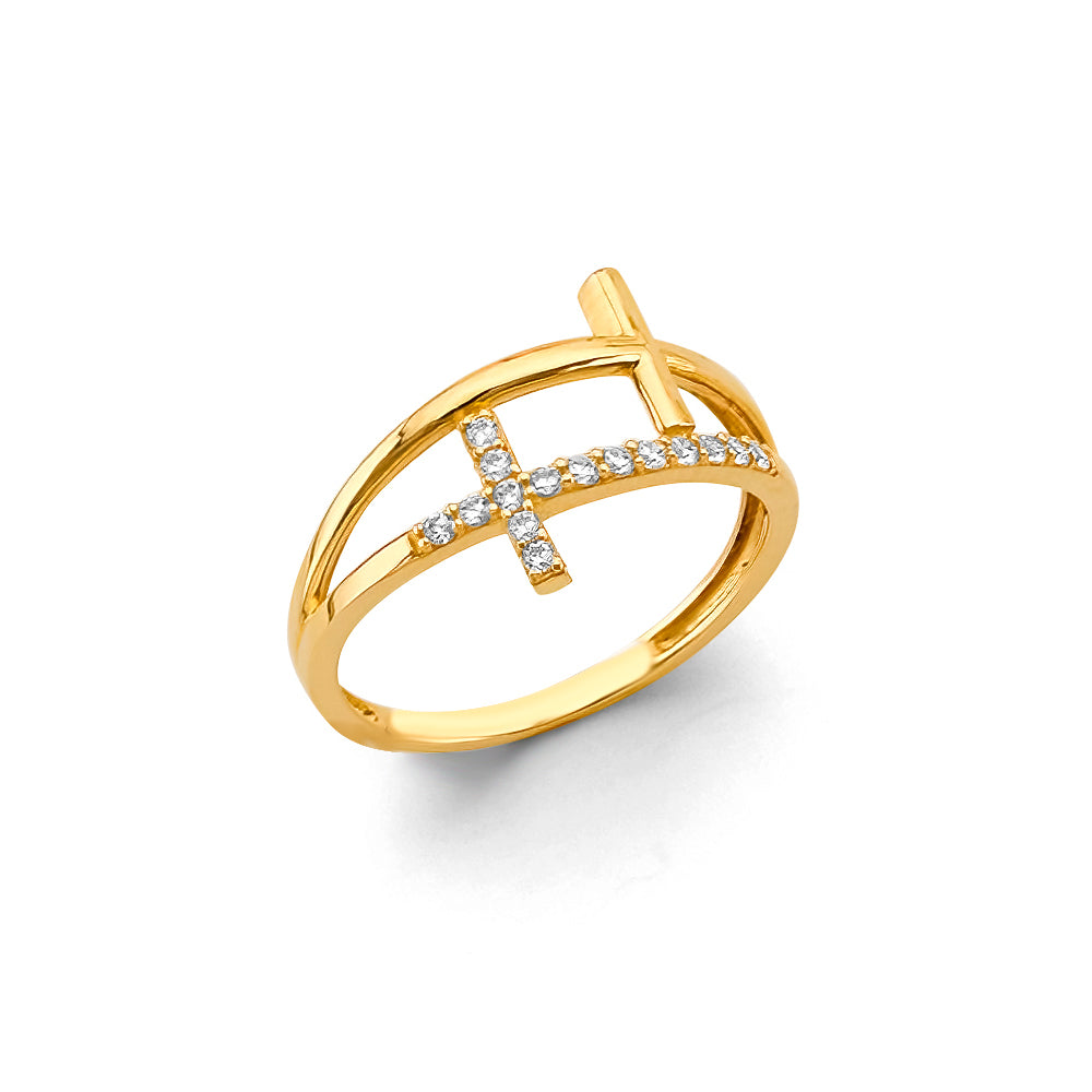 14K Yellow Gold Religious, 15 Años & Crown Ring - RG3380