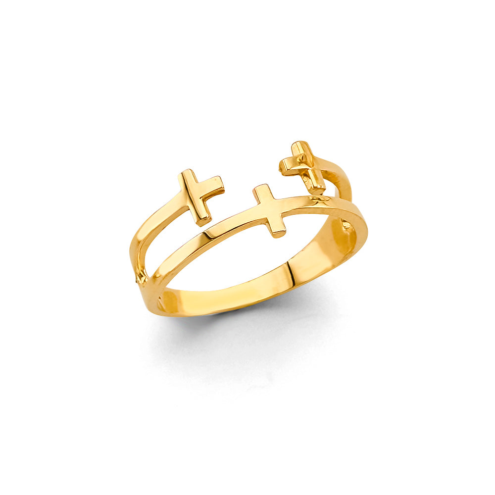 14K Yellow Gold Religious, 15 Años & Crown Ring - RG3382
