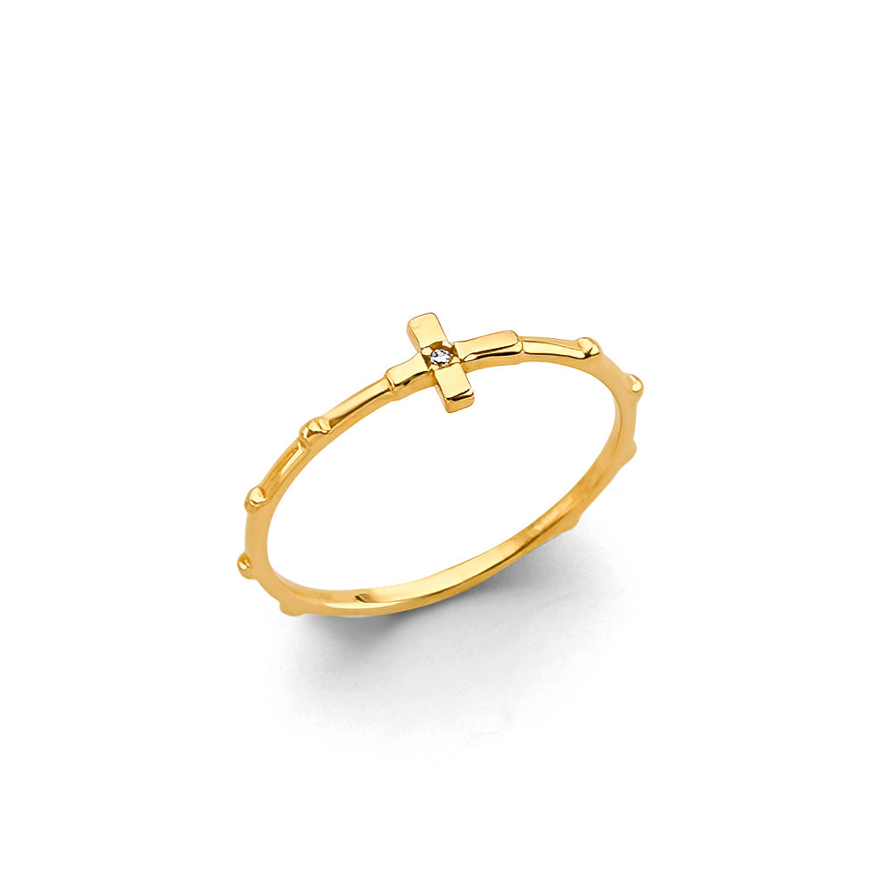14K Yellow Gold Religious, 15 Años & Crown Ring - RG3384