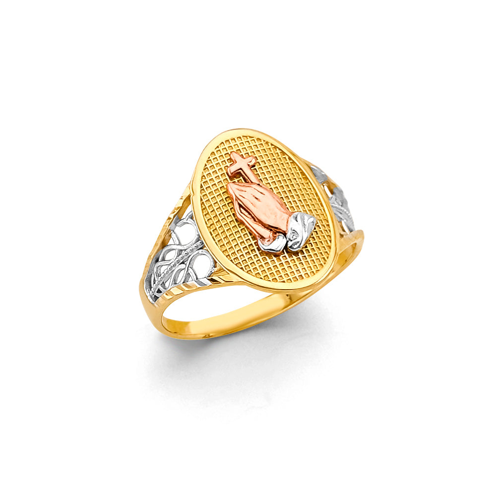 14K Yellow Gold Religious, 15 Años & Crown Ring - RG3385