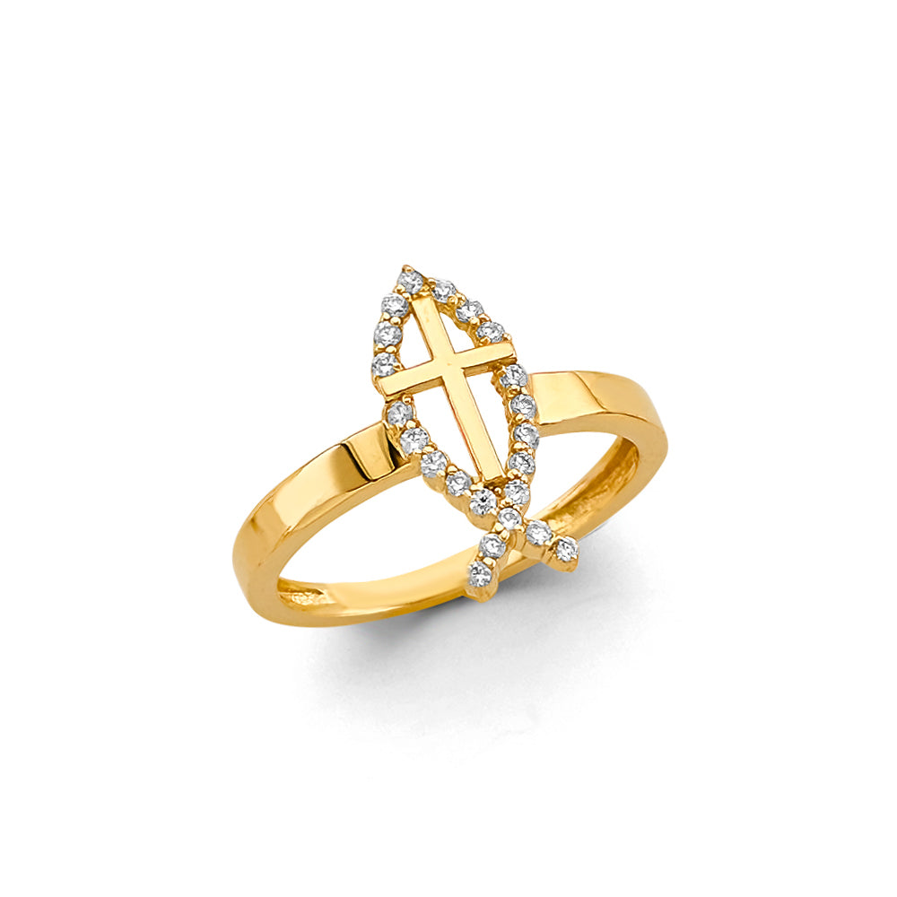 14K Yellow Gold Religious, 15 Años & Crown Ring - RG3386