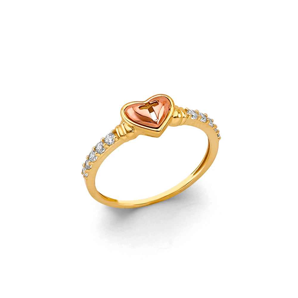 14K Yellow Gold Religious, 15 Años & Crown Ring - RG3388