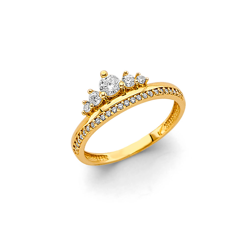 14K Yellow Gold Religious, 15 Años & Crown Ring - RG3423