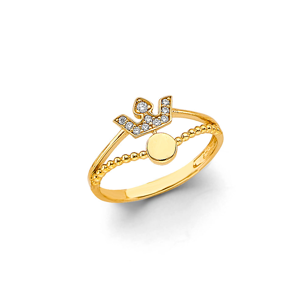 14K Yellow Gold Religious, 15 Años & Crown Ring - RG3424