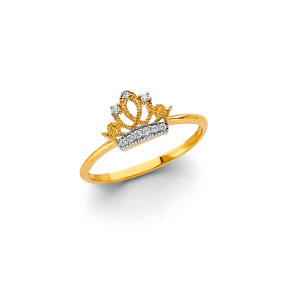 14K Yellow Gold Religious, 15 Años & Crown Ring - RG3425