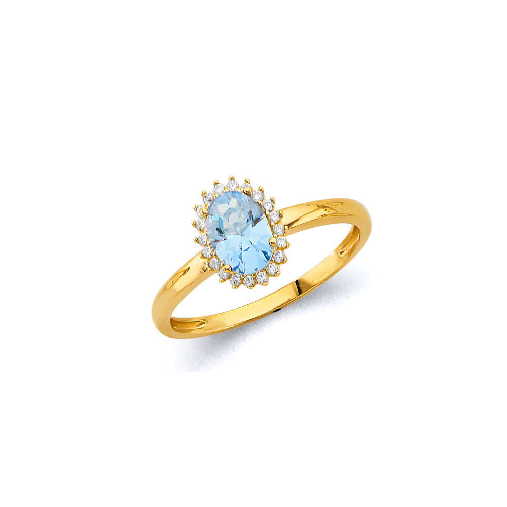 14K Yellow Gold Monthly & Zodiac Jewelry - RG3446 - Image 3