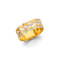 14K Yellow Gold Plain & Fancy Wedding Band 8mm - RG3448