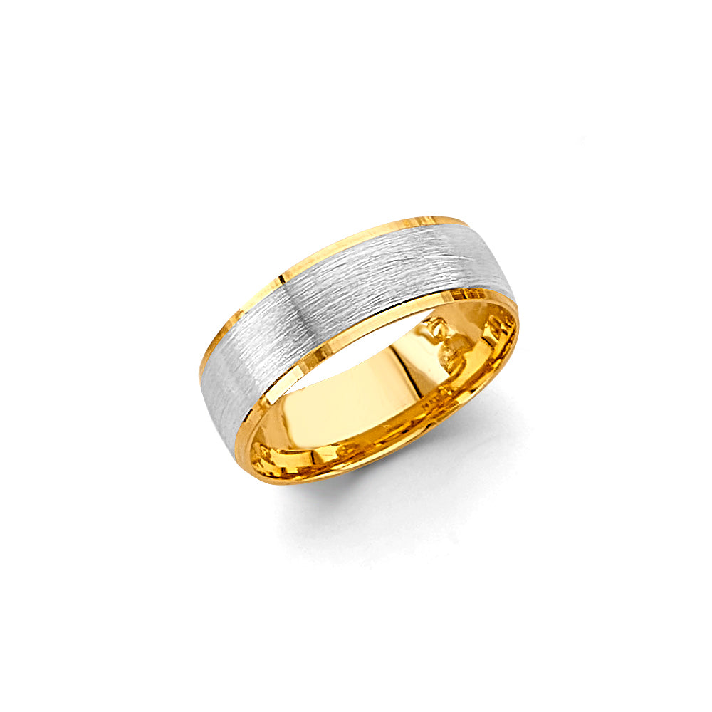 14K Yellow Gold Plain & Fancy Wedding Band 6mm - RG3450