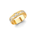 14K Yellow Gold Plain & Fancy Wedding Band 6mm - RG3451
