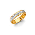 14K Yellow Gold Plain & Fancy Wedding Band 6mm - RG3455