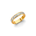 14K Yellow Gold Plain & Fancy Wedding Band 6mm - RG3456