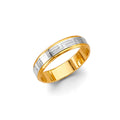 14K Yellow Gold Plain & Fancy Wedding Band 6mm - RG3457