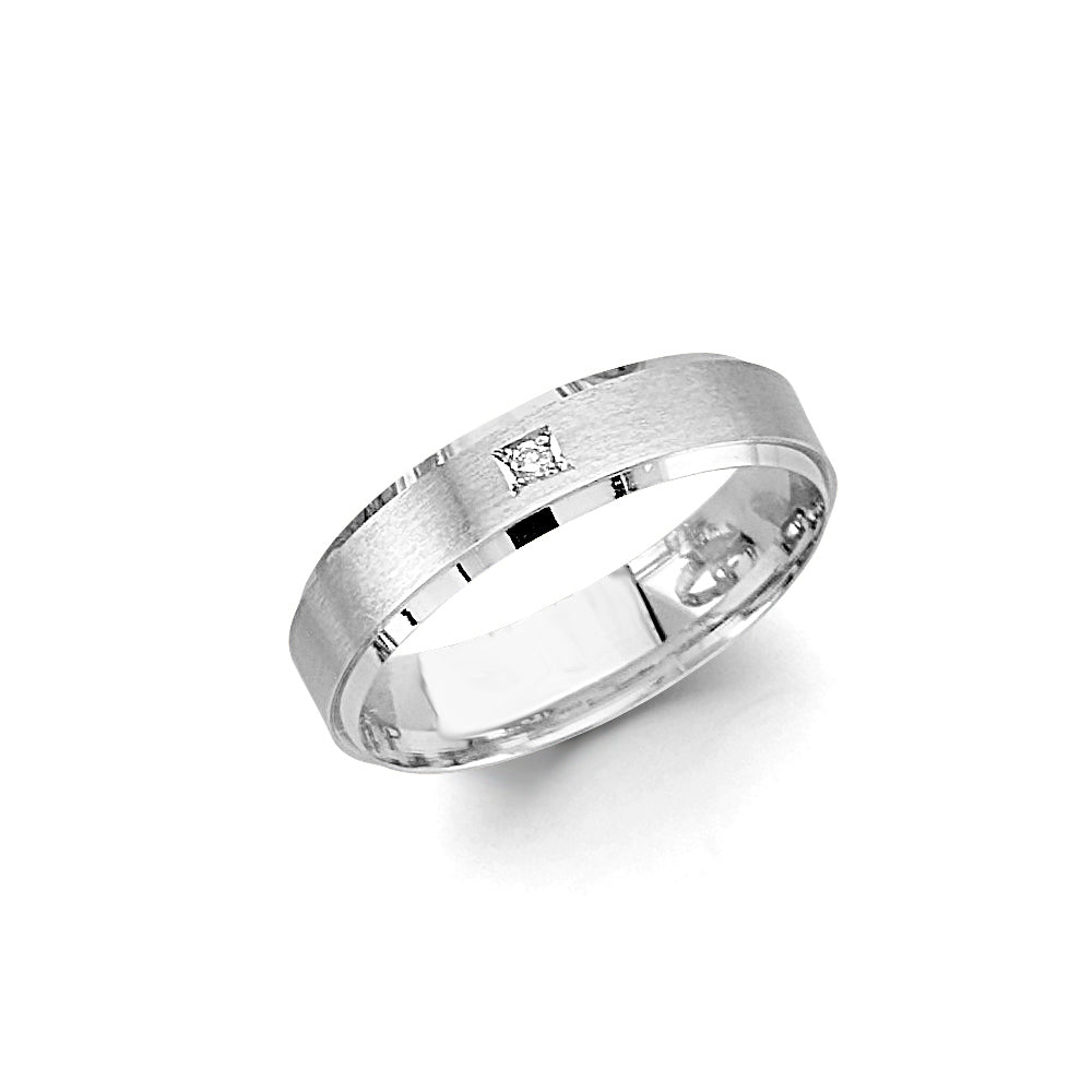 14K Yellow Gold Plain & Fancy Wedding Band 6mm - RG3459