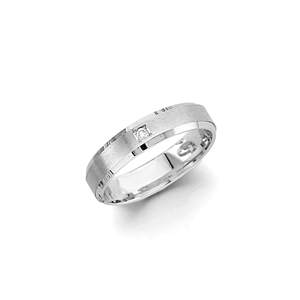 14K Yellow Gold Plain & Fancy Wedding Band 6mm - RG3460
