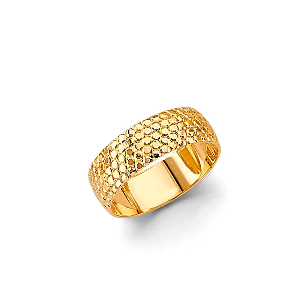 14K Yellow Gold Plain & Fancy Wedding Band 6mm - RG3462