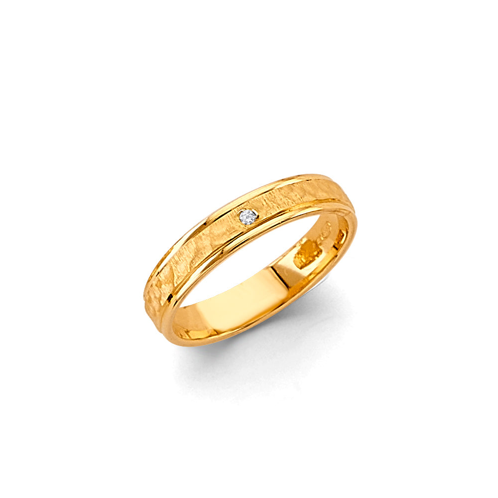 14K Yellow Gold Plain & Fancy Wedding Band 6mm - RG3466