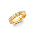 14K Yellow Gold Plain & Fancy Wedding Band 6mm - RG3467