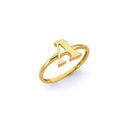 14K Yellow Gold Monthly, Zodiac, Coin & Finding - RG3511 - Letter A