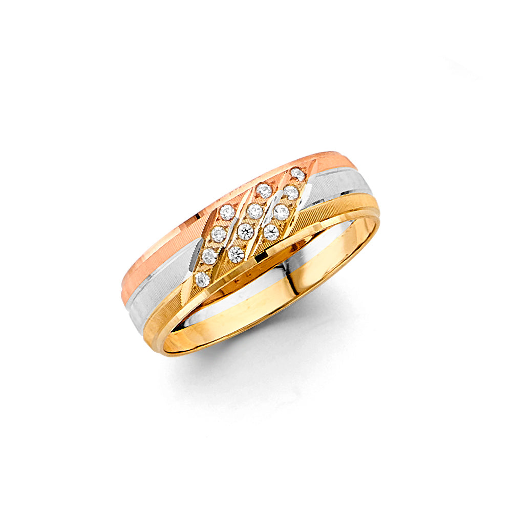14K Yellow Gold CZ Trio Set - RG3512