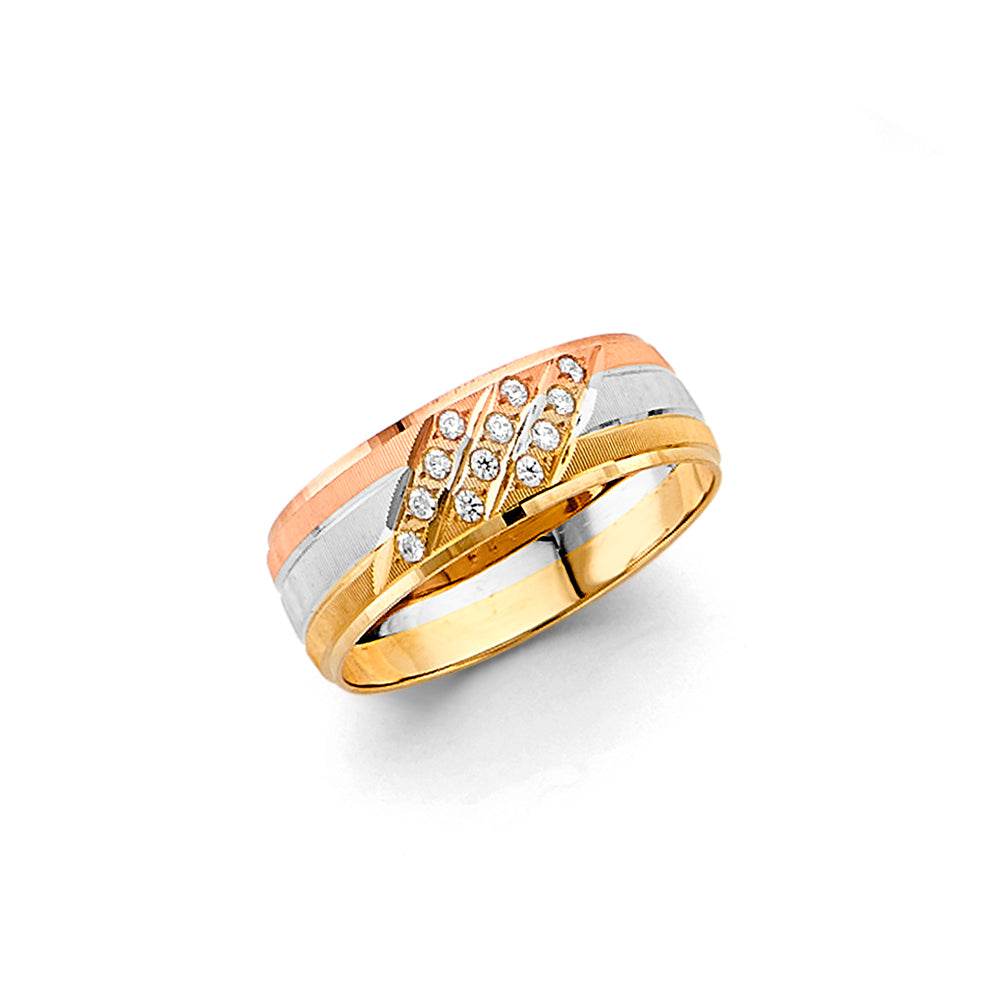 14K Yellow Gold CZ Trio Set - RG3513