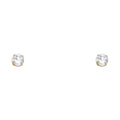 14K Yellow Gold Stud Earring & Solitaire Jewelry 3mm - ST102