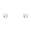 14K Yellow Gold Stud Earring & Solitaire Jewelry 3mm - ST104
