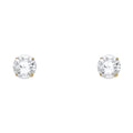 14K Yellow Gold Stud Earring & Solitaire Jewelry 3mm - ST105