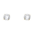 14K Yellow Gold Stud Earring & Solitaire Jewelry 3mm - ST106