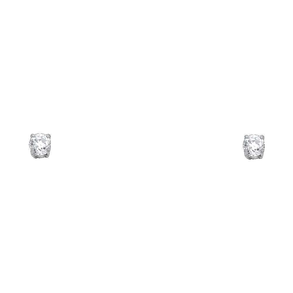 14K Yellow Gold Stud Earring & Solitaire Jewelry 3mm - ST107